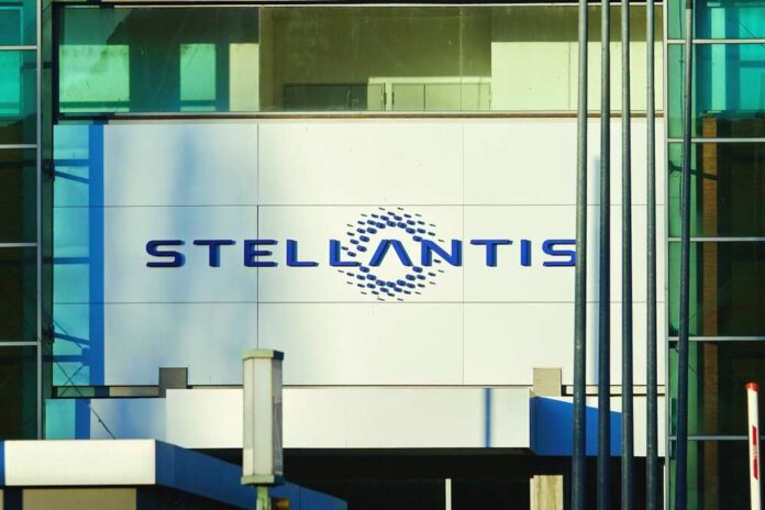 shutterstock_2425689891.jpg featured image Stellantis logo on building exterior in daylight