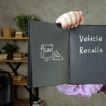 Book with Vehicle Recalls and law symbol