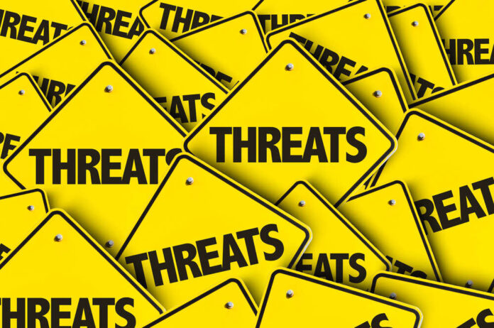 shutterstock_489638770.jpg featured image Yellow signs with the word threats overlapping