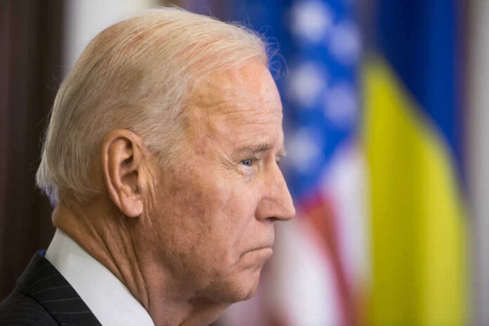 shutterstock_557035780.jpg featured image Joe Biden, side profile, flags behind.