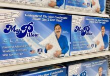 Mike Lindell on MyPillow boxes