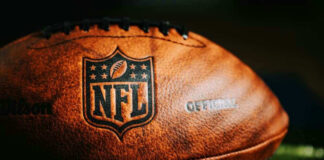 NFL football on grass