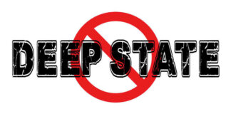 No Deep State text with prohibition symbol