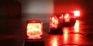 Red emergency lights