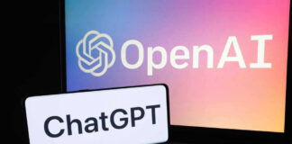 OpenAI ChatGPT logos on laptop and smartphone screens