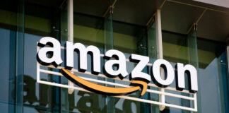 Amazon logo on office building