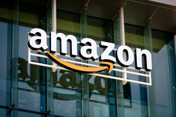 Amazon logo on office building