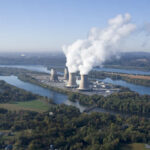 Aerial view of Three Mile Island