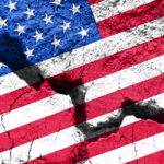 Cracked American flag