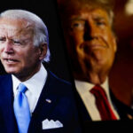 Joe Biden and Donald Trump side-by-side on screens.