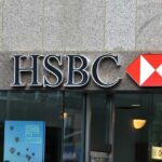 HSBC bank logo displayed on a building facade