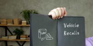 Book with Vehicle Recalls and law symbol