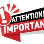 Graphic design featuring an attention alert with the word 'IMPORTANT'
