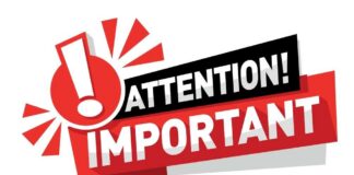 Graphic design featuring an attention alert with the word 'IMPORTANT'