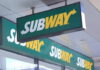 Subway restaurant sign displayed prominently