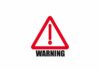 Red warning sign with an exclamation mark