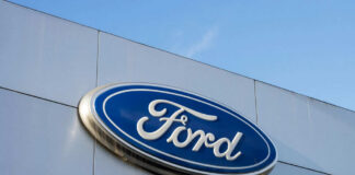 Ford logo on a buildings exterior wall