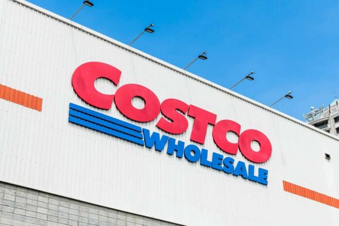 Taichung,,Taiwan-,August,28,,2024:,View,Of,Costco,Wholesale,Storefront Costco Wholesale store sign against a blue sky