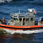 U.S. Coast Guard boat on the water.