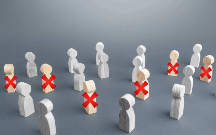 Wooden figures with red X marks, signifying eliminated individuals.