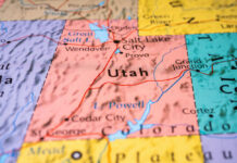 Utah map with surrounding cities and roads