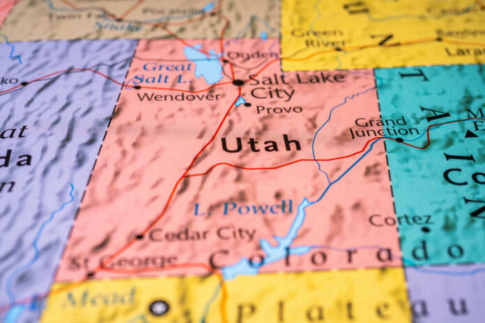 Utah map with surrounding cities and roads