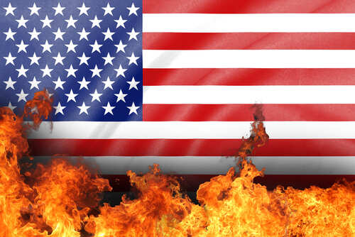 Background,Of,Us,Flag,On,Fire American flag in flames