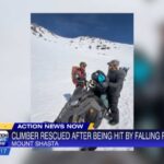 Falling rock strikes climber high on Mount Shasta above Avalanche Gulch