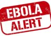 Ebola alert sign in bold red letters