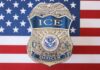 NOW: ICE Arrests EXPLODE — Interior Blitz Begins ICE officer badge displayed against an American flag background