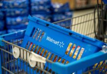 Blurred store aisle with RECALL stamp overlay.