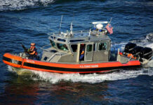 Tourist Photo Op Turns Into SOS U.S. Coast Guard boat on the water.