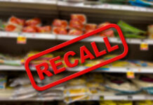 RECALL: Tainted Food Slams Multiple States Recall notice over grocery store shelves.