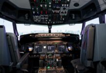 VIDEO: Terrifying Drop Rocks Packed Jet Interior view of an airplane cockpit with various instruments and controls