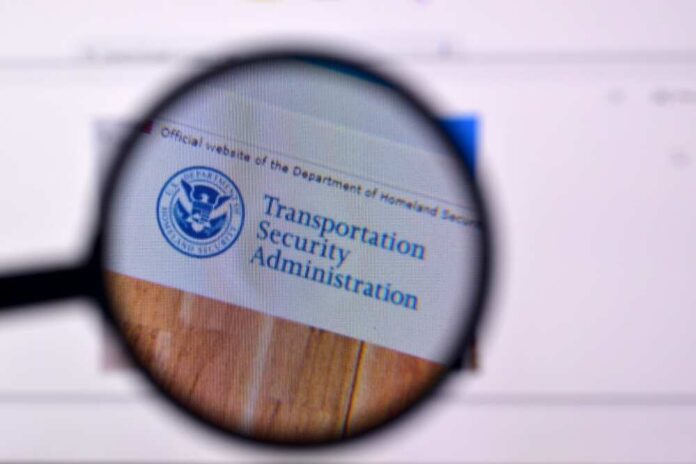 Ny,,Usa,-,February,29,,2020:,Homepage,Of,Tsa,Website Magnifying glass focusing on the Transportation Security Administration website