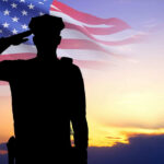 Police Stalking Allegations Ignite Backlash Silhouette of soldier saluting in front of flag