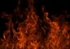 VIDEO: Starship Ends Flight In Flames Close-up of vibrant flames against a black background