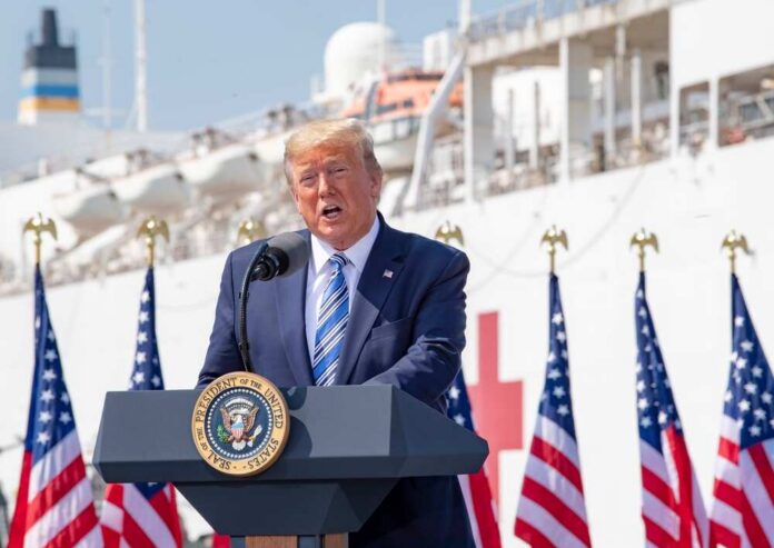 President,Donald,J.,Trump,Delivers,Remarks,During,His,Visit,To President Donald Trump