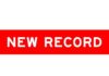 Red ribbon banner with the text 'NEW RECORD'